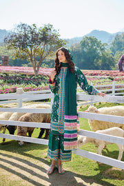 Farasha Summer Co Ords Printed Lawn Unstitched 3Pc Suit - Verde Muse