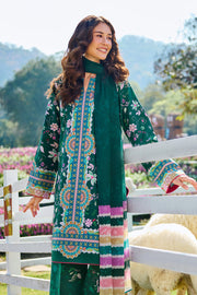 Farasha Summer Co Ords Printed Lawn Unstitched 3Pc Suit - Verde Muse