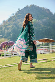 Farasha Summer Co Ords Printed Lawn Unstitched 3Pc Suit - Verde Muse
