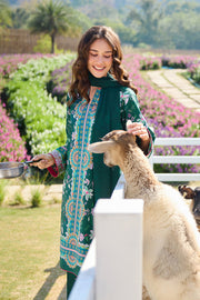 Farasha Summer Co Ords Printed Lawn Unstitched 3Pc Suit - Verde Muse