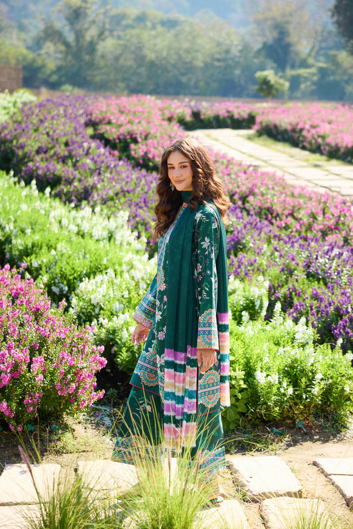 Farasha Summer Co Ords Printed Lawn Unstitched 3Pc Suit - Verde Muse