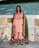 Jugnu Lahore Womenswear Embroidered Khaddar Unstitched 3Pc Suit - Verona