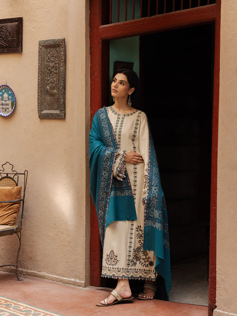 Still by Yards Embroidered Italian Woolen Unstitched 3Pc Suit D-02 Vestige