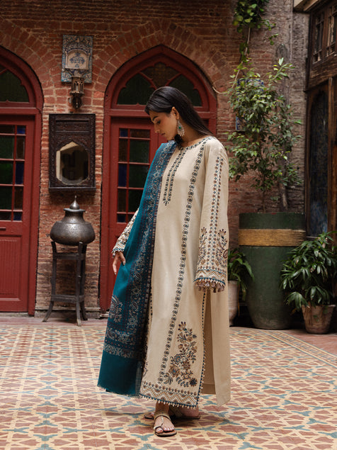 Still by Yards Embroidered Italian Woolen Unstitched 3Pc Suit D-02 Vestige