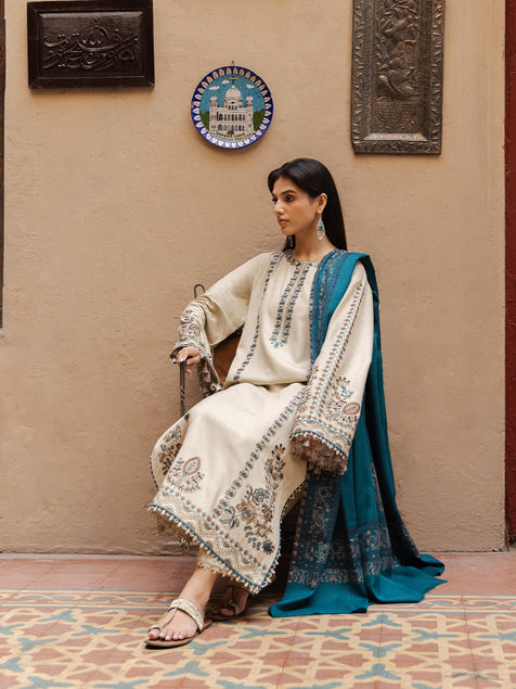 Still by Yards Embroidered Italian Woolen Unstitched 3Pc Suit D-02 Vestige