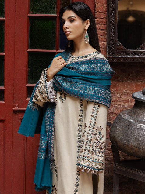 Still by Yards Embroidered Italian Woolen Unstitched 3Pc Suit D-02 Vestige