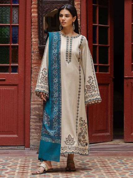 Still by Yards Embroidered Italian Woolen Unstitched 3Pc Suit D-02 Vestige