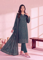 Zeenia Marina Digital Printed Dhanak Marina Unstitched 3Pc Suit JS-03 Vine