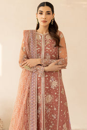 Farasha LU ZELLA Embroidered Net Unstitched 3Pc Suit D-07 VINTAGE ROSE