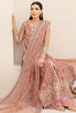 Farasha LU ZELLA Embroidered Net Unstitched 3Pc Suit D-07 VINTAGE ROSE