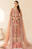 Farasha LU ZELLA Embroidered Net Unstitched 3Pc Suit D-07 VINTAGE ROSE