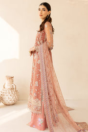Farasha LU ZELLA Embroidered Net Unstitched 3Pc Suit D-07 VINTAGE ROSE