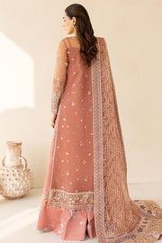 Farasha LU ZELLA Embroidered Net Unstitched 3Pc Suit D-07 VINTAGE ROSE