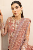 Farasha LU ZELLA Embroidered Net Unstitched 3Pc Suit D-07 VINTAGE ROSE