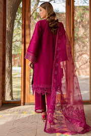 Farasha Summer Weaves Embroidered Lawn Unstitched 3Pc Suit - Viola