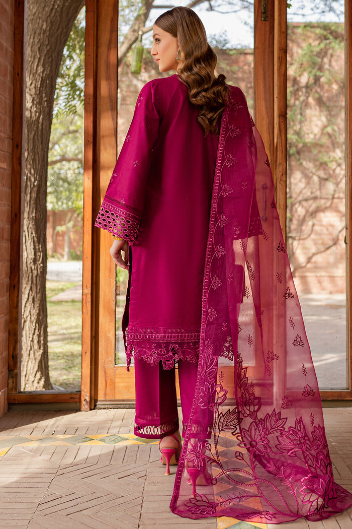 Farasha Summer Weaves Embroidered Lawn Unstitched 3Pc Suit - Viola