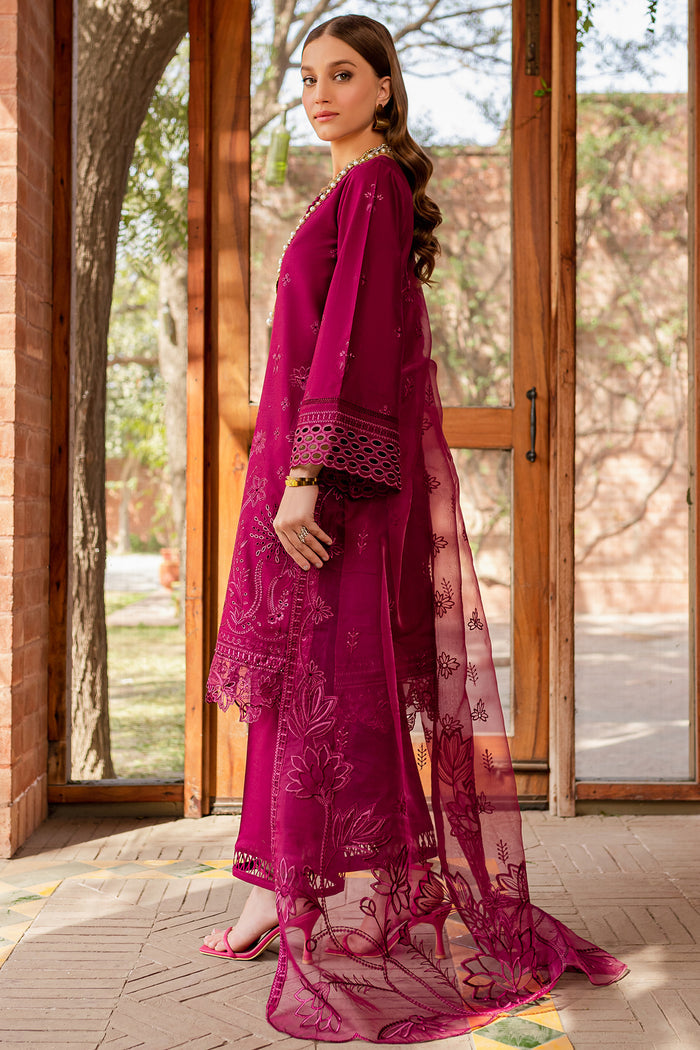 Farasha Summer Weaves Embroidered Lawn Unstitched 3Pc Suit - Viola