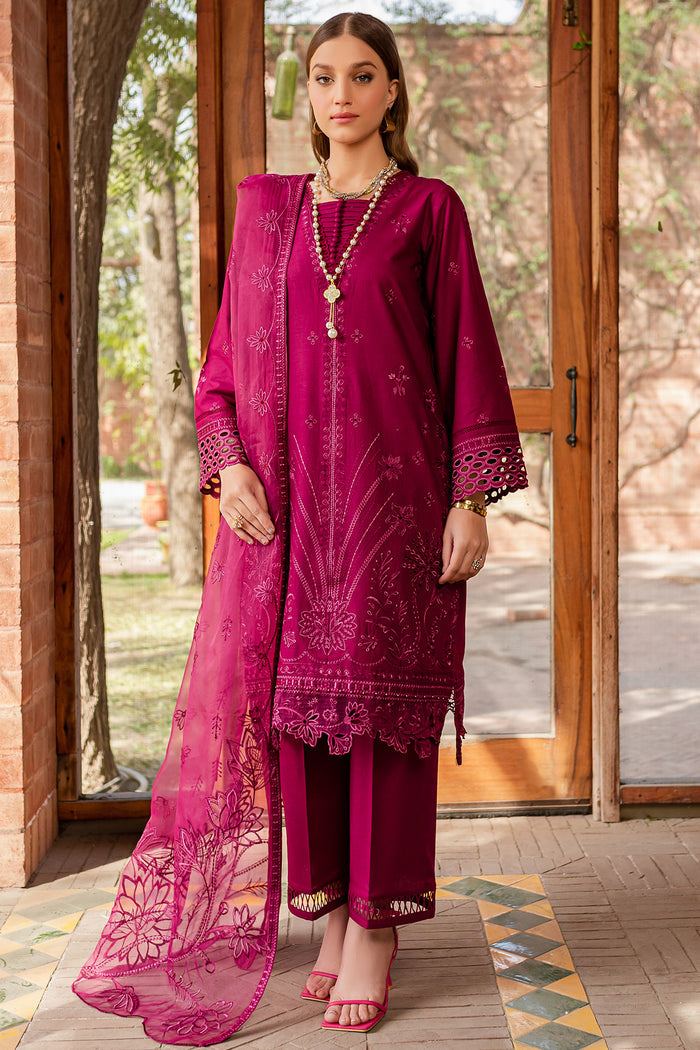 Farasha Summer Weaves Embroidered Lawn Unstitched 3Pc Suit - Viola