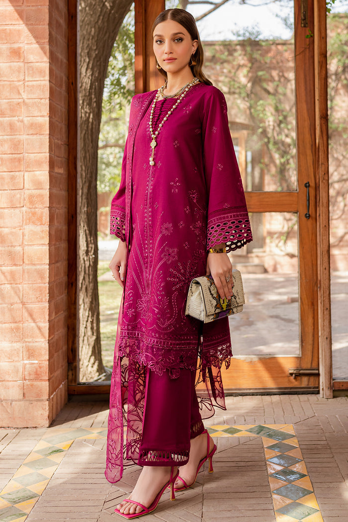 Farasha Summer Weaves Embroidered Lawn Unstitched 3Pc Suit - Viola