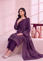 Zeenia Marina Digital Printed Dhanak Marina Unstitched 3Pc Suit JS-08 Violet