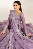 Farasha Fiorella Embroidered Chiffon Unstitched 3Pc Suit - Violet Dreams