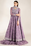 Farasha Fiorella Embroidered Chiffon Unstitched 3Pc Suit - Violet Dreams