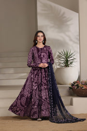 Feathers The Imperial Bloom Printed Lawn Unstitched 3Pc Suit Violet Grove-FT648