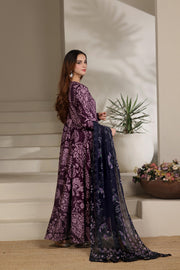 Feathers The Imperial Bloom Printed Lawn Unstitched 3Pc Suit Violet Grove-FT648