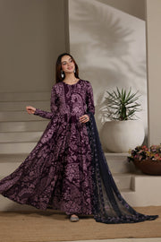 Feathers The Imperial Bloom Printed Lawn Unstitched 3Pc Suit Violet Grove-FT648