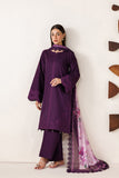 Farasha Summer Melody Embroidered Lawn Unstitched 3Pc Suit - Violet Plum