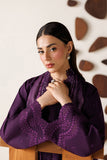 Farasha Summer Melody Embroidered Lawn Unstitched 3Pc Suit - Violet Plum