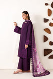Farasha Summer Melody Embroidered Lawn Unstitched 3Pc Suit - Violet Plum