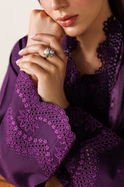 Farasha Summer Melody Embroidered Lawn Unstitched 3Pc Suit - Violet Plum