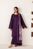 Farasha Summer Melody Embroidered Lawn Unstitched 3Pc Suit - Violet Plum