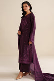 Farasha Winter Spell Embroidered Khaddar Unstitched 3Pc Suit - Violett