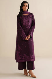 Farasha Winter Spell Embroidered Khaddar Unstitched 3Pc Suit - Violett