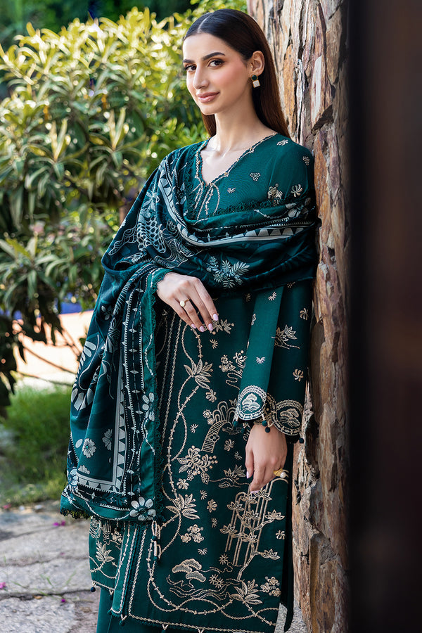 Farasha Embroidered Khaddar Unstitched 3Pc Suit - Viona