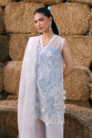 Zarposh Summer Soiree Embroidered Luxury Lawn Unstitched 3Pc Suit - Vione