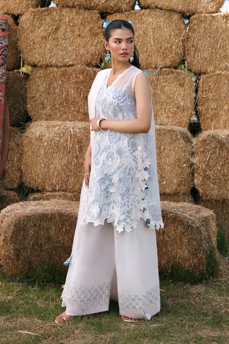 Zarposh Summer Soiree Embroidered Luxury Lawn Unstitched 3Pc Suit - Vione