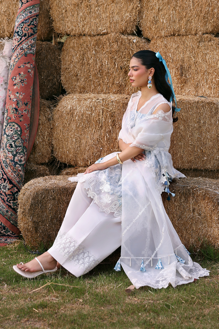 Zarposh Summer Soiree Embroidered Luxury Lawn Unstitched 3Pc Suit - Vione