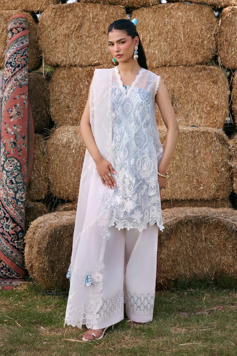 Zarposh Summer Soiree Embroidered Luxury Lawn Unstitched 3Pc Suit - Vione