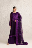Farasha Luxury Formal Embroidered Chiffon Unstitched 3Pc Suit - Viore