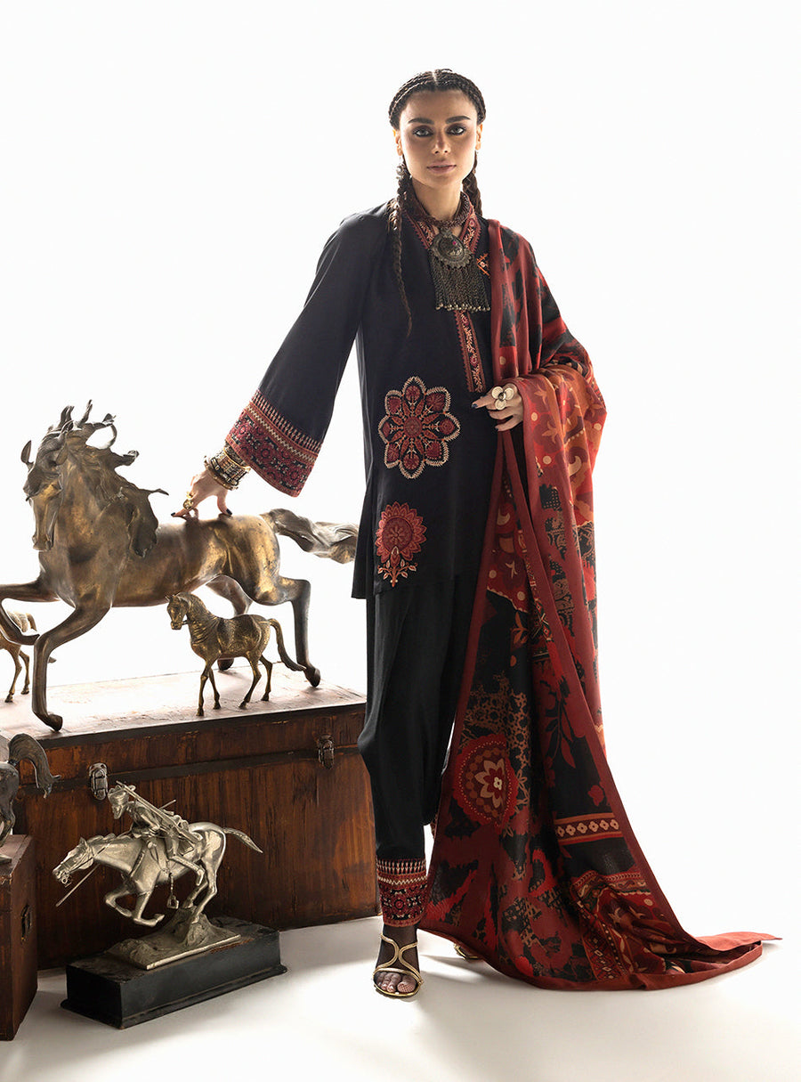 Zainab Chottani Embroidered Marina Twill Unstitched 3Pc Suit D-02 Vira
