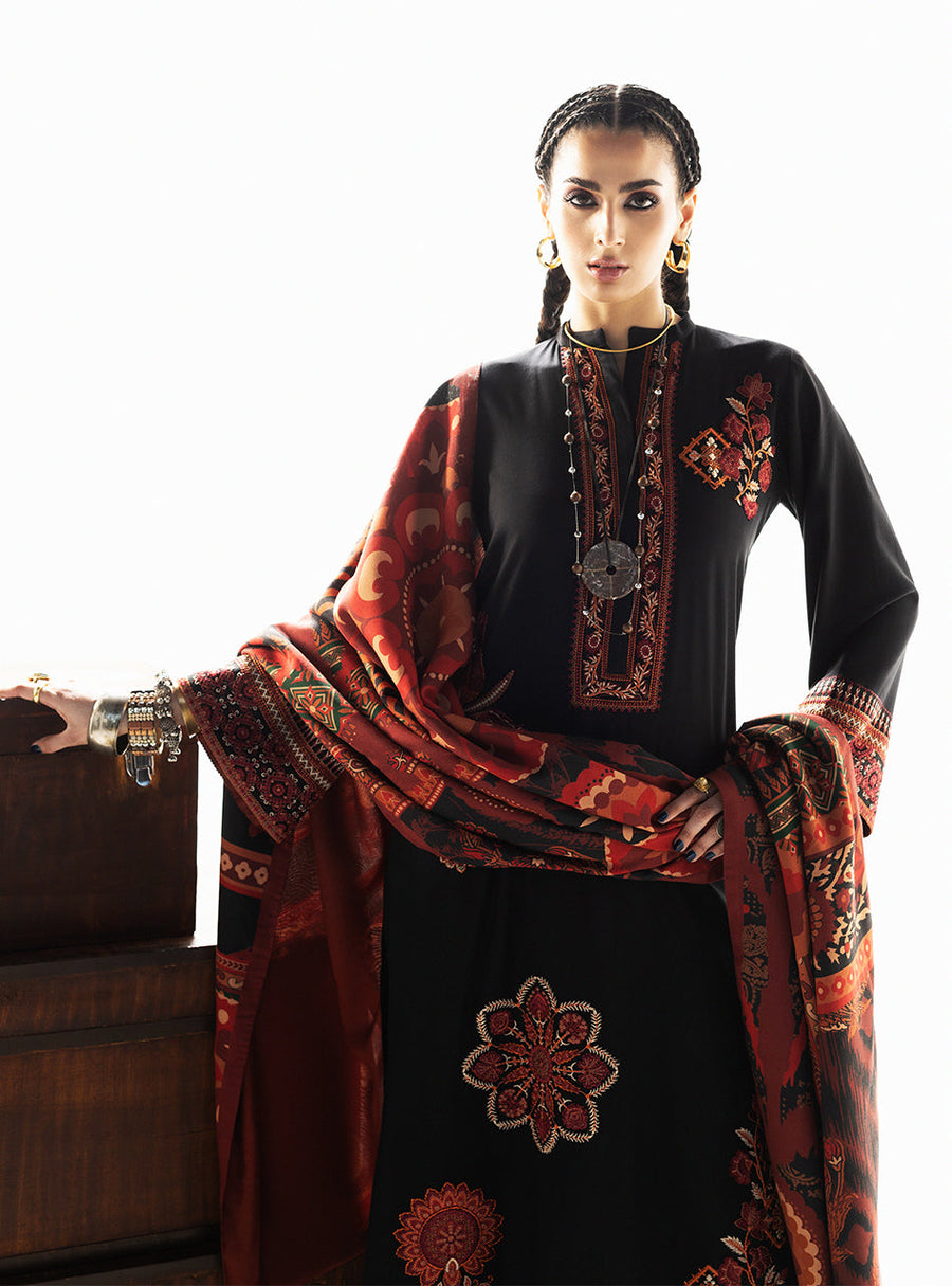 Zainab Chottani Embroidered Marina Twill Unstitched 3Pc Suit D-02 Vira