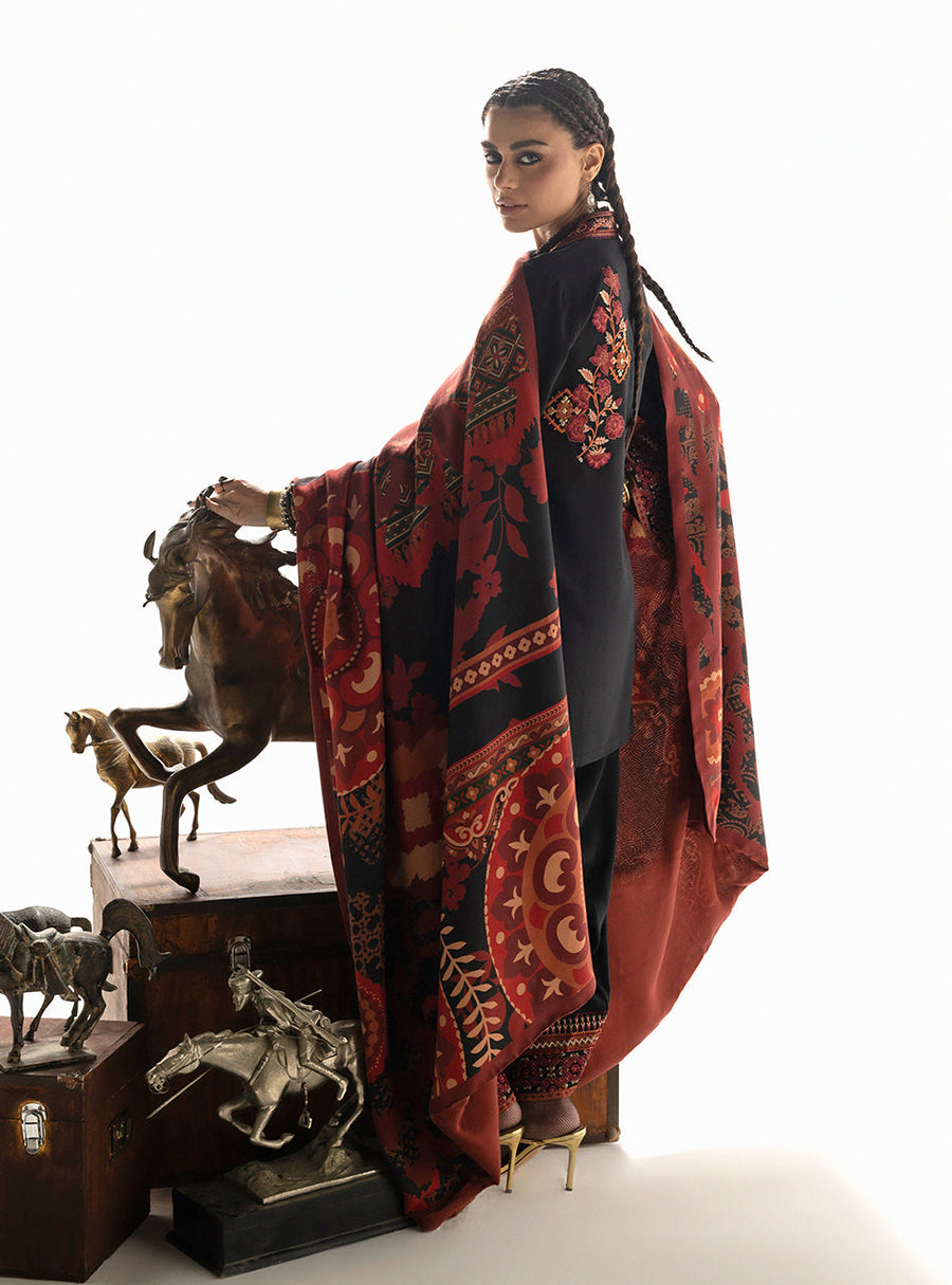 Zainab Chottani Embroidered Marina Twill Unstitched 3Pc Suit D-02 Vira
