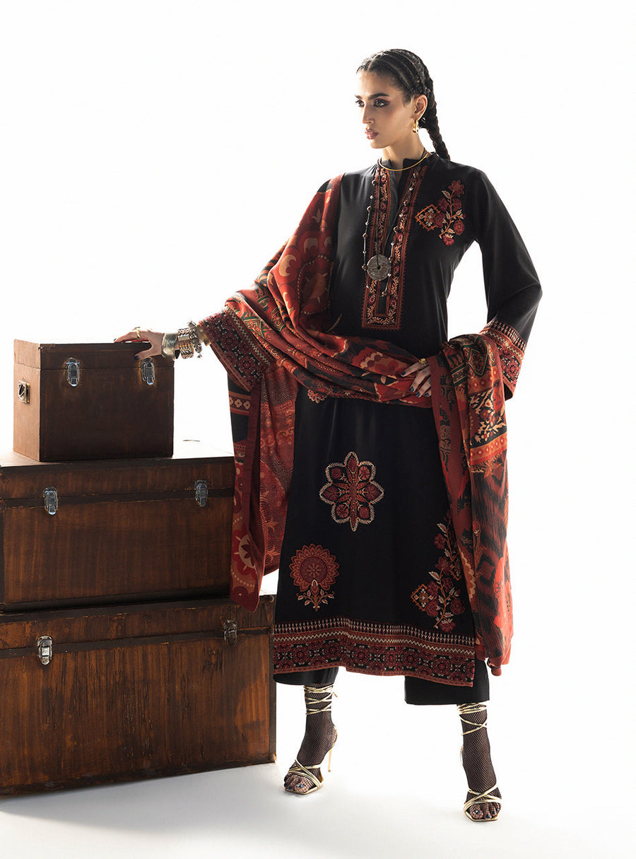 Zainab Chottani Embroidered Marina Twill Unstitched 3Pc Suit D-02 Vira