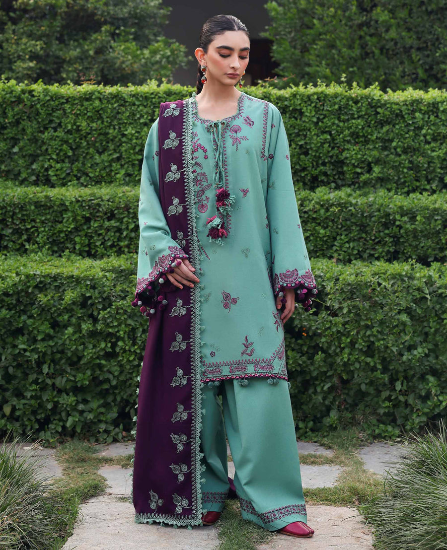 Republic Womenswear Amaris Unstitched Karandi 3Pc Suit D-14 Virella