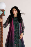 Farasha Fiorella Embroidered Chiffon Unstitched 3Pc Suit - Viridian Tale