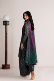 Farasha Fiorella Embroidered Chiffon Unstitched 3Pc Suit - Viridian Tale