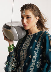 Hussain Rehar Embroidered Luxury Lawn Unstitched 3Pc Suit D-10 VIVACE